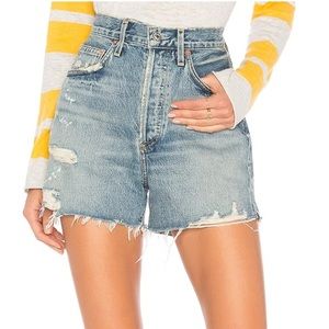 AGOLDE Distressed Denim Dee Short in “Riccochet” – Size 24